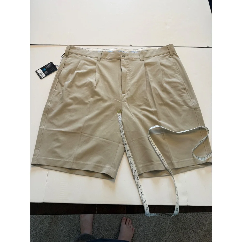 FootJoy Mens Perf Pleated Golf Shorts Khaki Beige 24075 Size 40 NWT